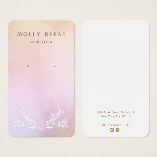 Branches d'aquarelle en lavande rose (Devant & derrière)