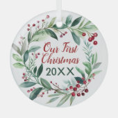 Branches d'aquarelle et de baies ornement de germe (Recto)