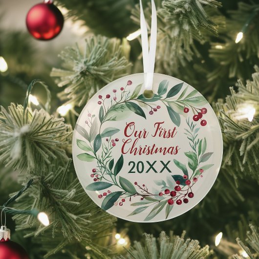 Branches d'aquarelle et de baies ornement de germe