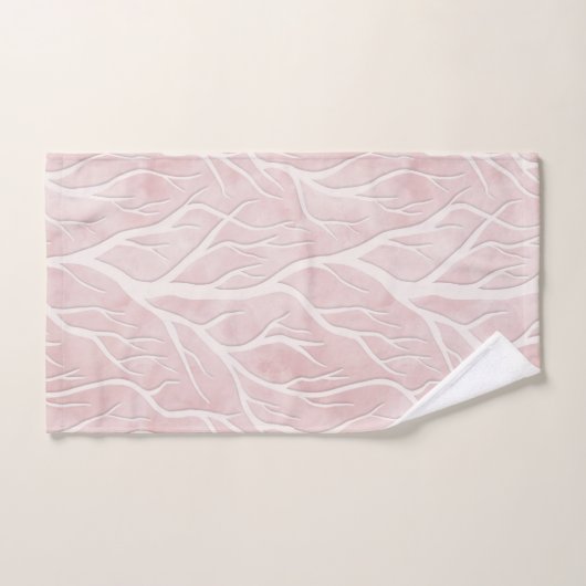 Branches d'arbre rose et crème (Serviette à main)