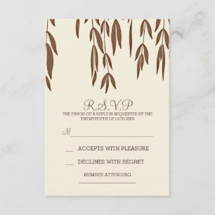 Branches d'arbre Willow élégant mariage carte RSVP