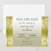 Branches d'automne, Confettis dorés Carte de réser (Devant / Derrière)