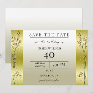 Branches d'automne, Confettis dorés Carte de réser