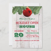 Branches de bois et de pin blanc Invitation de vac (Devant)