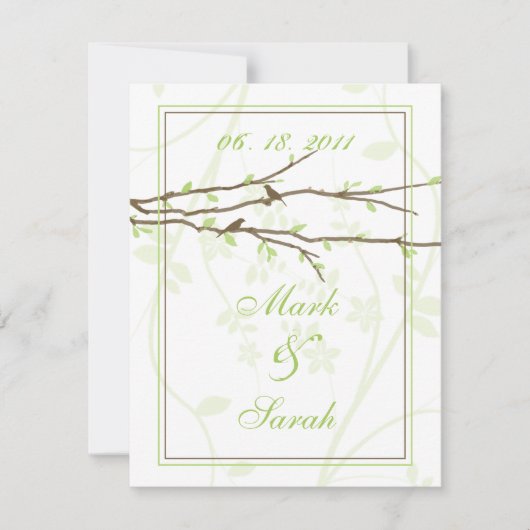 Branches de boudin avec oiseaux Blanc 7 vert RSVP (Devant)