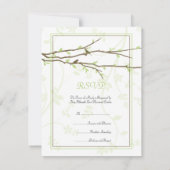 Branches de boudin avec oiseaux Blanc 7 vert RSVP (Dos)