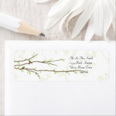 Branches de boudin avec oiseaux Étiquette de poste (En situation)