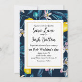 Branches de citron aux fleurs et invitation aux fr (Devant)