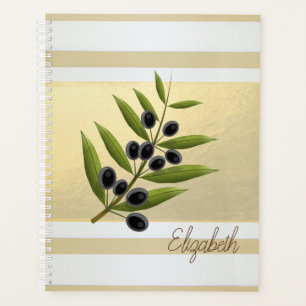 Branches de fille moderne or rayé, branche d'olive