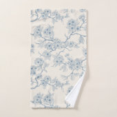 Branches de fleurs de cerisier en bleu et blanc ca (Serviette à main)