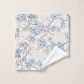 Branches de fleurs de cerisier en bleu et blanc ca (Gant de toilette)