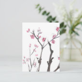 Branches de fleurs de prune dans la carte postale (Debout devant)