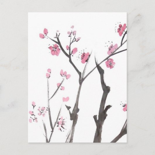 Branches de fleurs de prune dans la carte postale (Devant)