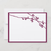 Branches de fleurs sauvages de prune Mariage RSVP (Dos)