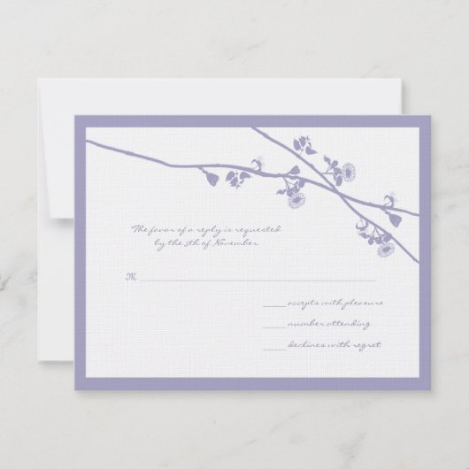 Branches de fleurs sauvages Lavender Mariage RSVP (Devant)