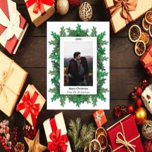 Branches de l'arbre de Noël Carte magnétique photo