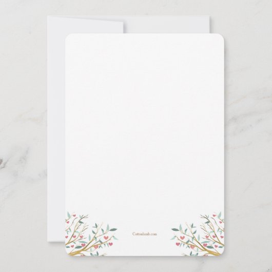 Branches de Love Photo Faire-part de naissance (Dos)