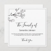 Branches de Merci funéraire et papillon une photo (Devant / Derrière)