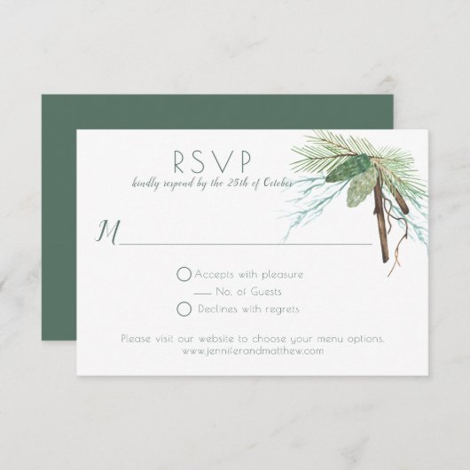 Branches de pin d'hiver rustique Vins RSVP (Devant / Derrière)