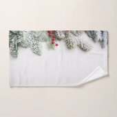 Branches de pin enneigées Noël (Serviette à main)