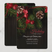 Branches de pin et cônes de pin Invitation (Devant / Derrière)