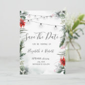 Branches de pin,Poinsettia Save The Date (Debout devant)