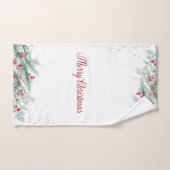 Branches de pins Baies rouges (Serviette à main)