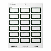 Branches de vacances Étiquette encadré blanc (Feuille entière)