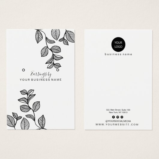 Branches Design Earling Display Kaart (Voorkant /achterkant)