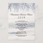 Branches d'hiver Dîner de Noël neige Menu (Devant)