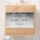 Branches d'hiver Noir Blanc Gris Étiquette d'eau (En situation)