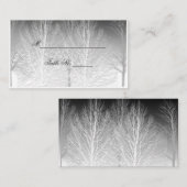 Branches d'hiver noir blanc Mariage carte place (Devant / Derrière)