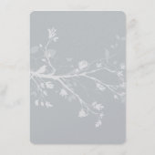 Branches d'oiseaux gris blanc Menu Mariage (Dos)