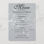 Branches d'oiseaux gris blanc Menu Mariage (Devant)