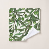 Branches d'olive sur blanc (Gant de toilette)