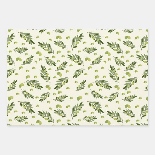 Branches d'olive vert esthétique Feuilles (Devant 3)