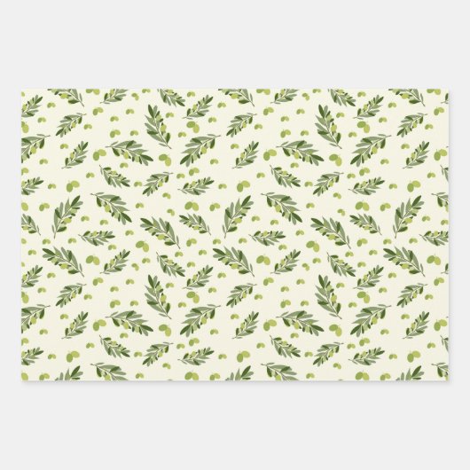 Branches d'olive vert esthétique Feuilles (Devant)