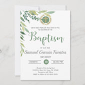 Branches d'olivier et invitation au baptême feuill (Devant)