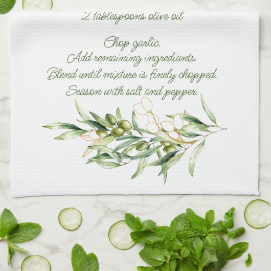 Branches d'olivier et tapenade Recette Serviettes  (Plié)
