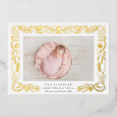 Branches dorées Faire-part de naissance à huile (Recto)