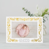 Branches dorées Faire-part de naissance à huile (Debout devant)