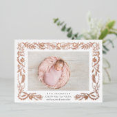 Branches dorées Faire-part de naissance à huile (Debout devant)