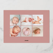 Branches dorées Faire-part de naissance à huile (Verso)