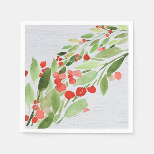 Branches en bessen Cocktail Servet (Voorkant)