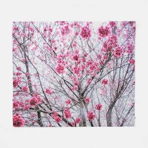 Branches en bloemen van een Cherry Tree Fleece Deken