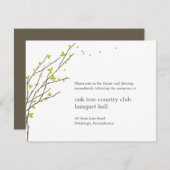 Branches en fleurs Carte de réception de mariage - (Devant / Derrière)