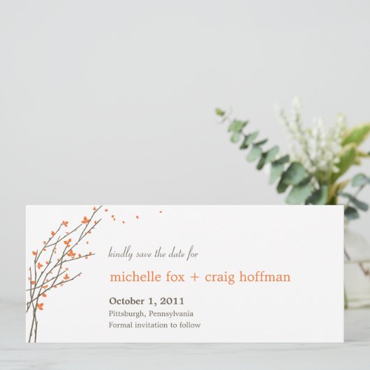 Branches En Floraison Enregistrer La Carte Date - (Debout devant)