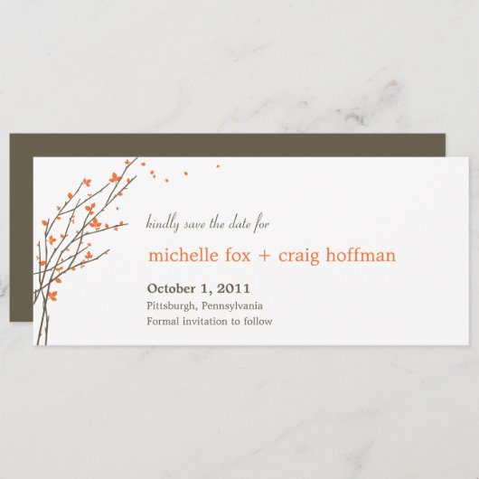 Branches En Floraison Enregistrer La Carte Date - (Devant / Derrière)