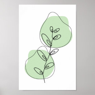 Branches en lederen lijnkunst poster