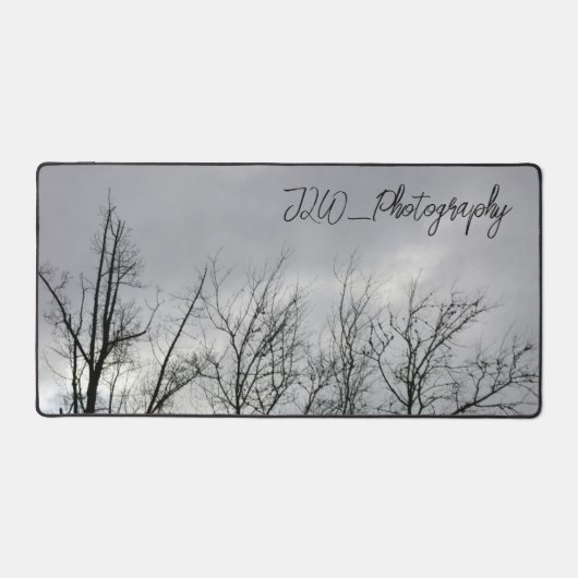 Branches en silhouette noire Ciel gris Photographi (Recto)